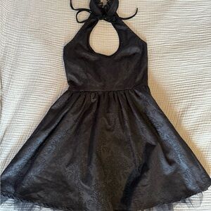 Killstar Black Halter Pleated Cocktail Dress